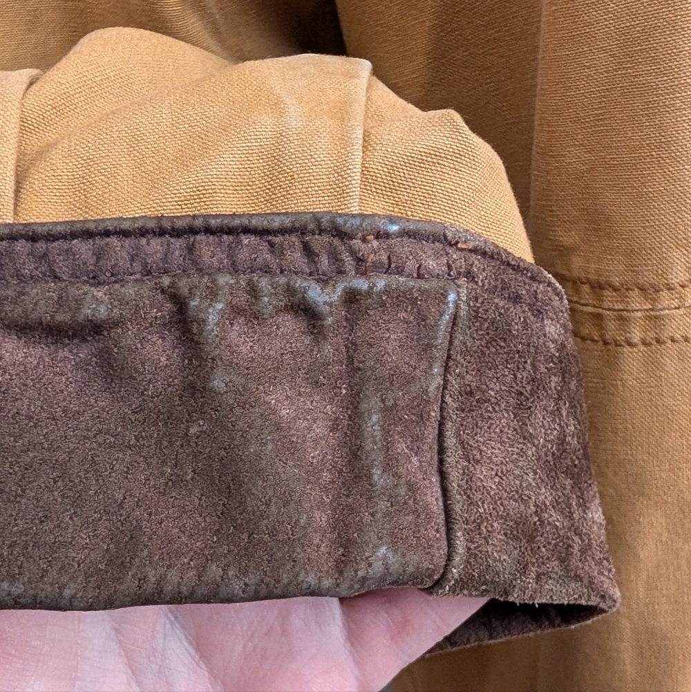 Vintage L.L. Bean Wool Blanket Lined Barn Coat Duster Women's Large Tan 90s - Picture 5 of 8